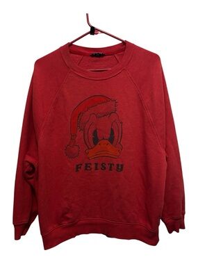 Disney Red "Feisty" Donald Duck Crewneck Sweatshirt
